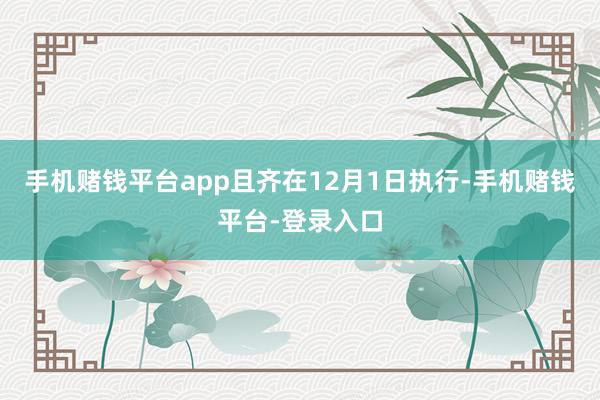 手机赌钱平台app且齐在12月1日执行-手机赌钱平台-登录入口