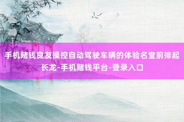 手机赌钱良友操控自动驾驶车辆的体验名堂前排起长龙-手机赌钱平台-登录入口