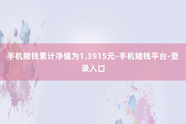 手机赌钱累计净值为1.3915元-手机赌钱平台-登录入口