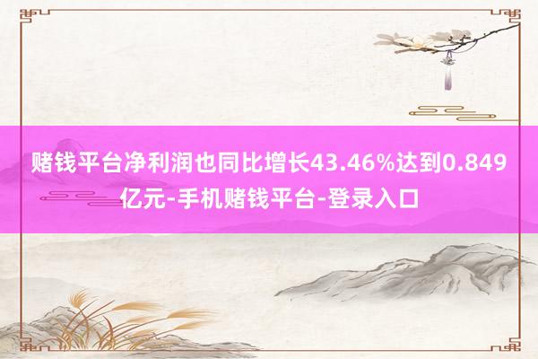 赌钱平台净利润也同比增长43.46%达到0.849亿元-手机赌钱平台-登录入口