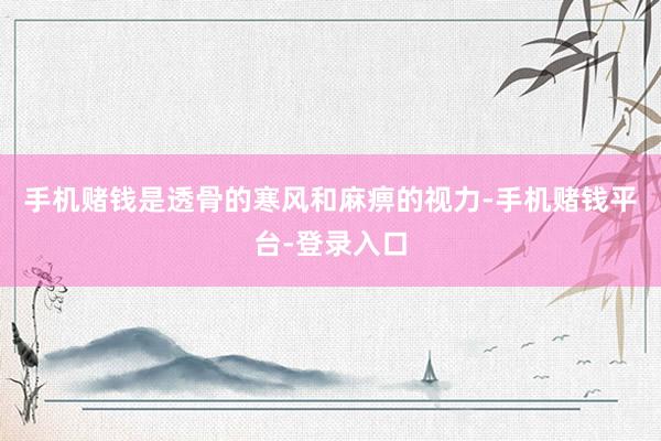 手机赌钱是透骨的寒风和麻痹的视力-手机赌钱平台-登录入口